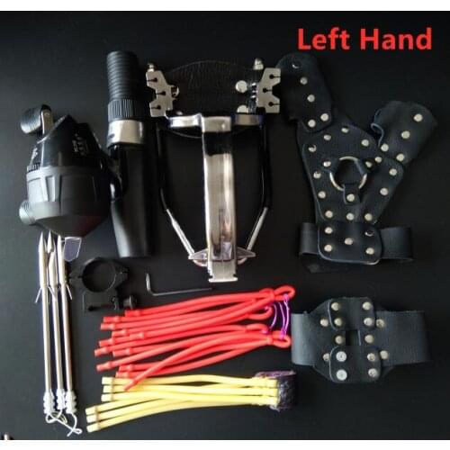 Powerful Slingshot Fishing Hunting Set Pro Fish Shooting Arrow Catapult with Fishing Reel Flashlight Fishing Hunting Accurate