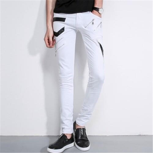 Mens Trousers Korean Slim Pants Feet Male Harem Pants In The Waist Thin Section Zipper Decoration Long Pants Men Clothing 2020