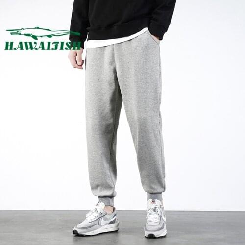 2021 spring and autumn sports trousers mens thin section pure cotton casual knitted trousers mens trousers