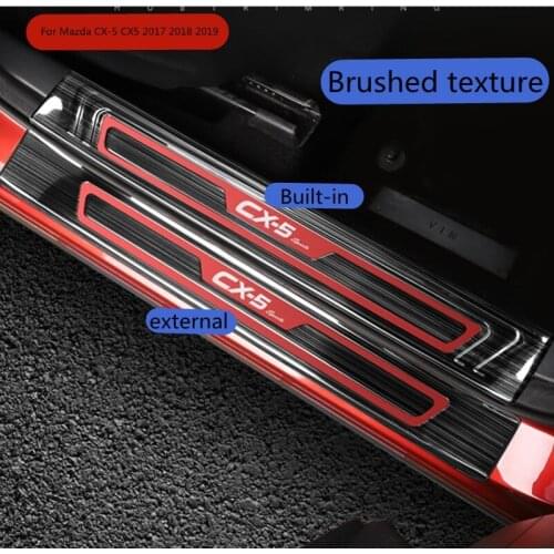 For Mazda CX-5 CX5 KF2017 2018 2019 Car Door Sill Trim Scuff Plate Welcome Pedal Protector Cover stainless steel enterance Guard