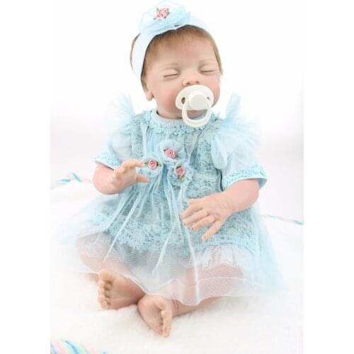 New Design 20 inches newborn baby doll imported mohair living doll cloth body toys for girls gift