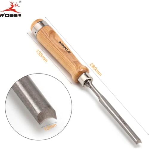 RDEER 12mm Woodwork Semicircle Chisel Straight Handle CR-V Wood Carving Chisel Carvers Graving Knife Hand Tools