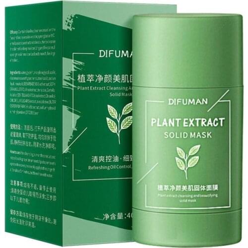 Eggplant Green Tea Purifying Clay Face Mask Stick Oil Control Moisturize Anti Acne Blackhead Deep Cleaning Masks