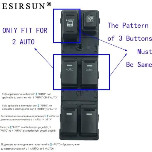 Esirsun Window Front Left Master Switch Fit For KIA Sorento 2010 2011 2012 ,93573-2P200,935732P200
