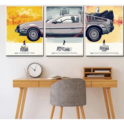 Back To The Future Car Movie Poster Print Paintings On Canvas Modern Art Decorative Wall Picture for Living Room Home Decoration