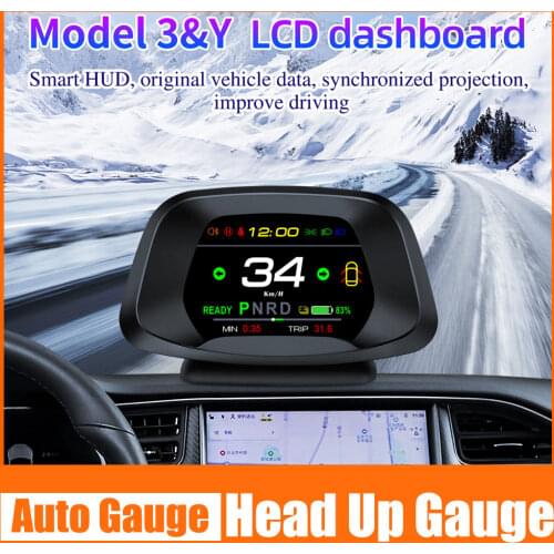HUD Gauge Smart Head up display Meter Model 3&LCD Dashboard Universal T19 Speed Speed Turning Light Gear Guide Battery Display