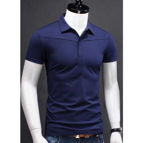 Mercerized Cotton Polo Shirt Men Fashions Brands Short Sleeve Summer Modal Slim Solid Solor Boss Polo Business Casual Clothing