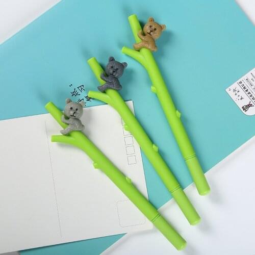3Pcs 0.38mm Creative Cute Koala Branches Black Ink Gel Pen Signing Pen Writing Tool School Office Supply Kawaii Pen