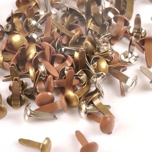 Mix Metal Pastel Round Brads DIY Scrapbook Crafts Fastener Brad Embellishments Handicraft Decoration 100Pcs 14X8mm c1512