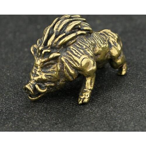 Tibet / Brass Tea pet Tibetan Nepal Decoration Antique pig brass wild boar statuette copper collectible item wild boar statue mi