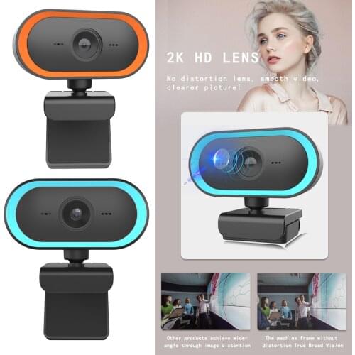2K HD Webcam Web Cam Built-in Mic w/Privacy Cover For Video Game Rotable