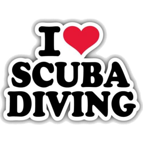 Funny I Love Scuba Diving Car Stickers Accessories Motorcycle Cover Scratches Waterproof PVC 13cm*9cm