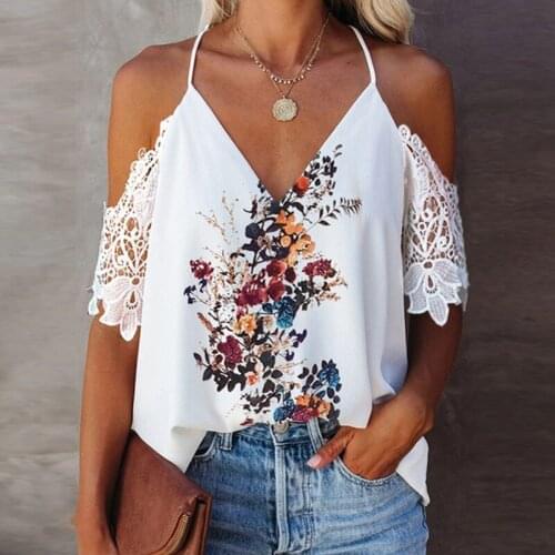 Ladies New Spring Strapless Lace Top Ladies Floral Print Camisole 2021 Summer Embroidered Short Sleeve Office Ladies Top