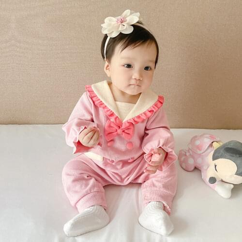 2021 Newborn Baby Girls Overall Jumpsuit Clothes Pink Cute Princess Baby Bodysuit Playsuit Infant Girl Long Sleeve Romper Sailor