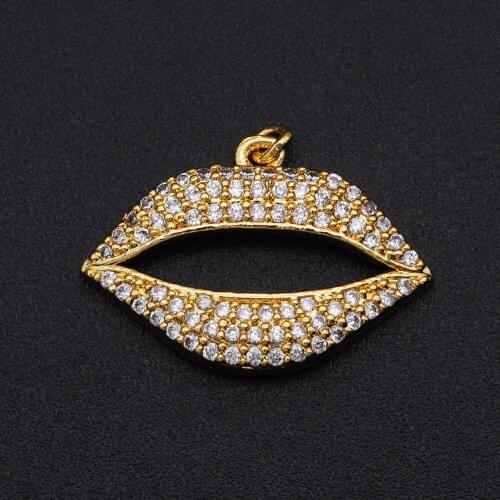 22x16mm 100% CZ Zircon DIY Jewelry Sex Lip Charm Pendant Wholesale Necklace Making Charms Jewellwery Finding Supplies