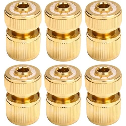 3/6 PCS Universal 1/2 Inch Garden Hose Pipe Connector Brass-Coated Quick Release Swivel Connector Fittings Adapters