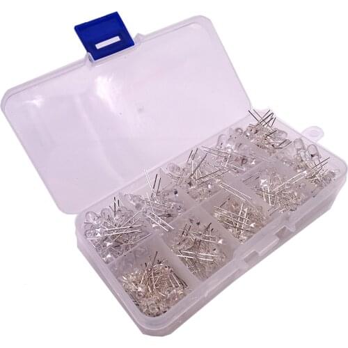 300PCS DIY electronic kit 3mm and 5mm 5 color transparent LED light-emitting diodes