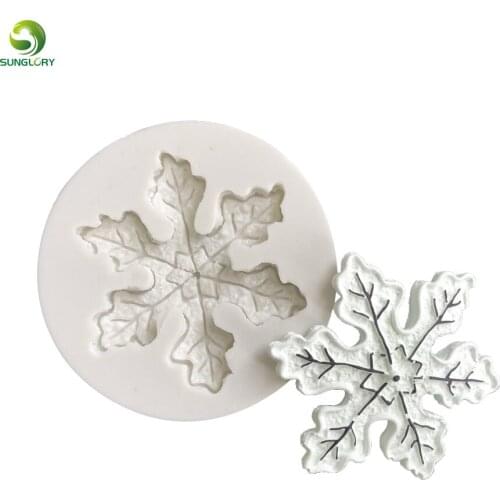 3D Merry Christmas Silicone Mold Cake Decoration DIY Fondant Snowflake Cake Mold Sugarpaste Candy Chocolate Gumpaste Cookie Mold