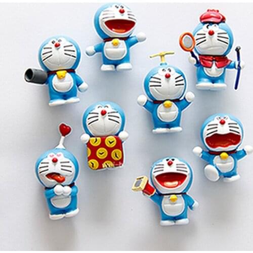 8 Pcs/lot High Quality Cute Doraemon Series Set 3D Fridge Magnet Creative Baby Early Education Refrigerator Magnetic Stickers