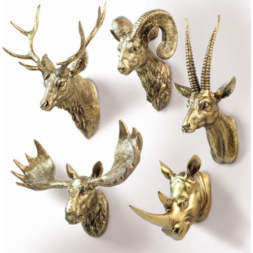 Home Decoration Accessories American Animal Deer Head Hanging Wall Mural Pendant Ornaments Entrance Bar Decor buddha statue