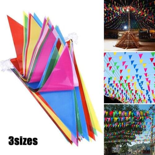 5 Colors Pennant Banner Flags Triangle String Flags Party Supplies for Indoor Outdoor Birthday Wedding Party DIY Decorations