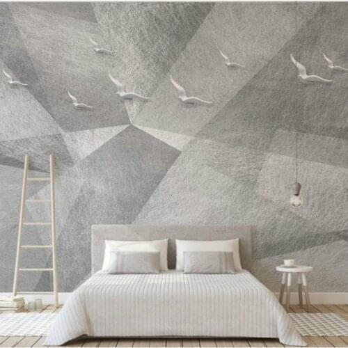 Free Shipping Bedroom Wallpaper Mural Gray Elegant White Pigeon Flying Beautiful Wallpaper From China Supplier Good Price Mural