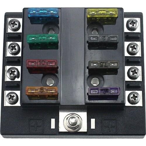 8 Way Blade fuse box Holder DC12V-24V Universal for Car Boat Marine Trike RV Truck with LED Warning indicator Light accessory