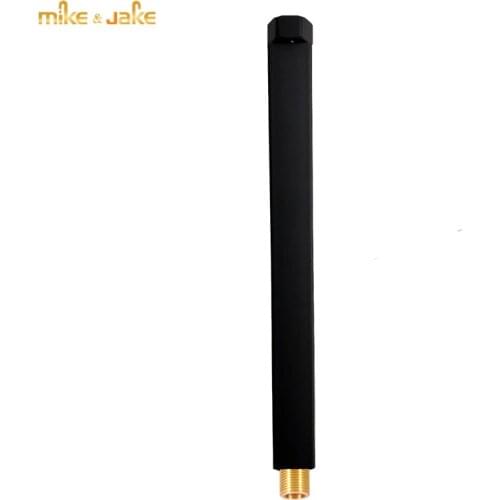 Black shower extend square pipe 30cm length shower mixer pipe brass shower pipes bath showrr straight pipe 30cm length