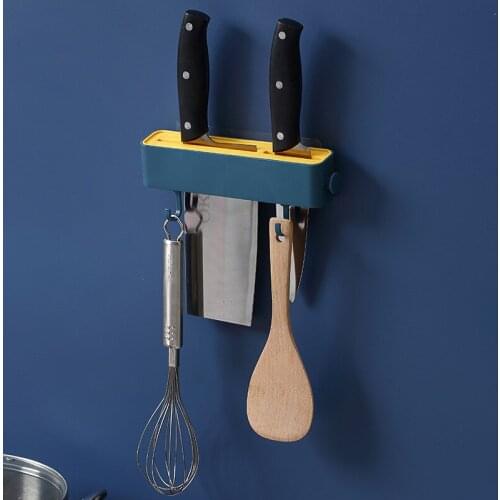 Kitchen Knife Holder Knives Stand Kitchenware Storage Rack Wall Mounted Seamless Stands for Knives Multi Purpose Rack Tool