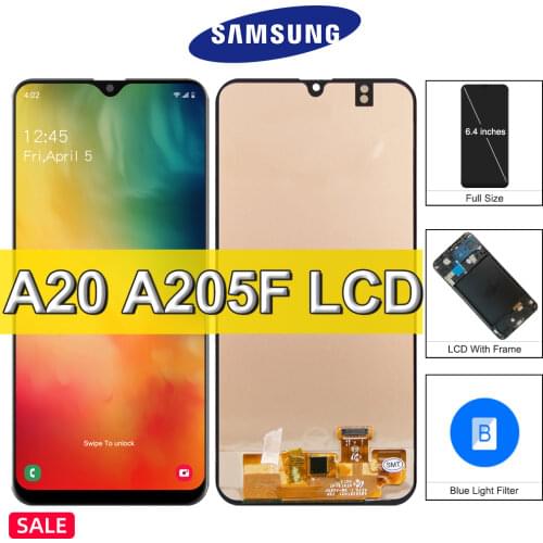 New Super OLED Display For Samsung Galaxy A20 2019 A205F SM-A205F A205FN LCD Screen Display With Touch Screen Digitizer Assembly