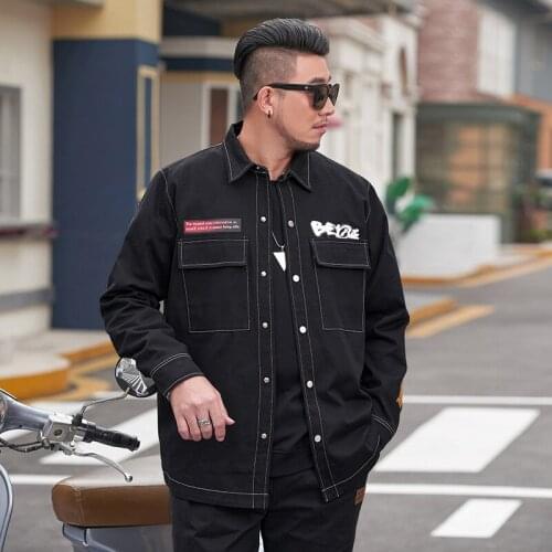 Oversized 5XL 6XL 7XL Men Jean Jacket 2021 Spring Autumn New Men Street Fashion Casual Loose Tooling Style Denim Jacket