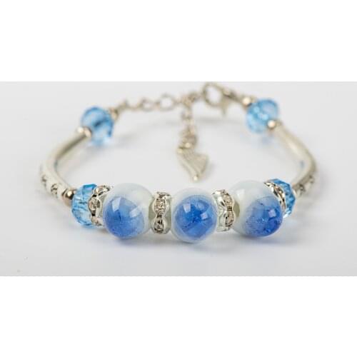 Ice-cracked Ceramic Beads Elastic Bracelets bohemia vintage Fashion Jewelry Bracelet for women #GY264