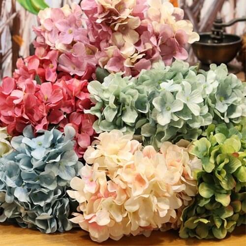 6 head/bouquet Hydrangea Artificial Silk Flowers Bridal hand Bouquet Fake flowers For Wedding Home Decoration flores artificial