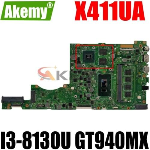 AKEMY X411UA Laptop Motherboard For ASUS VivoBook-14 X411UQ X411U S4200UQ S4200U Original Mainboard I3-8130U GT940MX