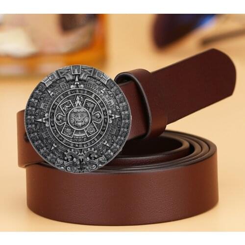 European and American Fashion Aztec Maya Solar Calendar Stone Belt Buckle Maya Style Belt Buckle DIY Retro Belt Accessories