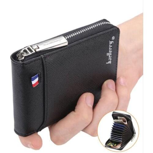 Wallet Mens 2021 New Short Small Multifunctional Hand Card Holder PU Business Zipper Purse Fashion High-quality Casual Wallet