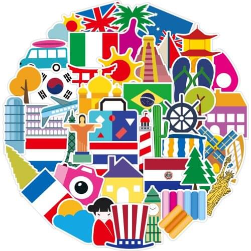 10/50Pcs Travel around the world Stickers Divination Stickers For Luggage Laptop Refrigerator Motorcycle Skateboard Pegatinas