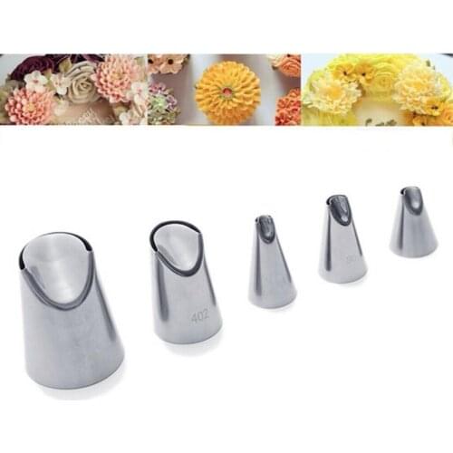 5Pcs/Set chrysanthemum Flower Icing Piping Nozzles Tips Cake Decoration Tools Kitchen Pastry Cupcake Baking Pastry Tools