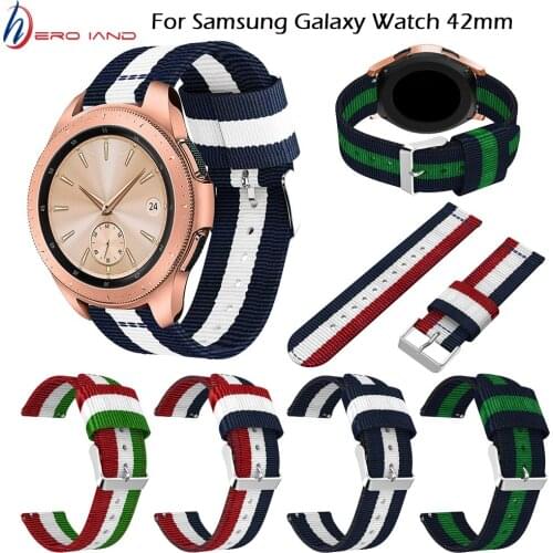 Nylon Adjustable Bracelet Strap For Samsung Galaxy Watch SM-R810 42MM smart Watch band Width 20MM Wristband Sport watch Straps