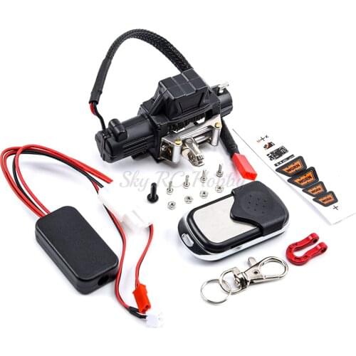 NEW Metal Automatic Winch Wireless Remote Controller System for 1:10 1/10 RC Crawler Car Axial SCX10 90046 Traxxas TRX4 Redcat