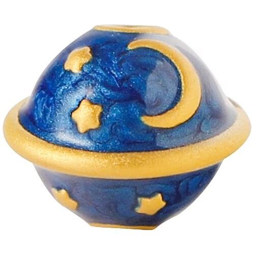 New Pure 24K Yellow Gold Pendant 3D 999 Gold Sky Ball Necklace Pendant