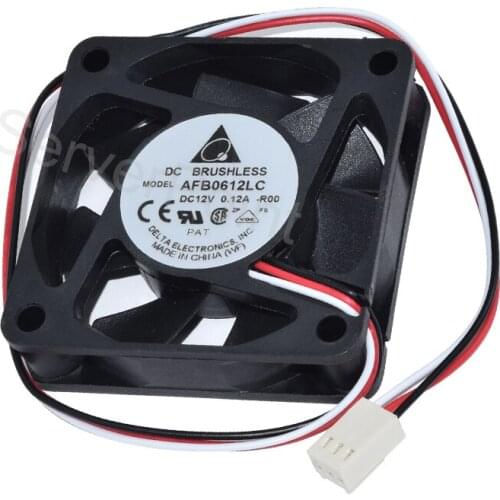 New AFB0612LC DC 12V 0.12A 60x60x13mm Three Wires Server Square Cooling Fan Well Tested