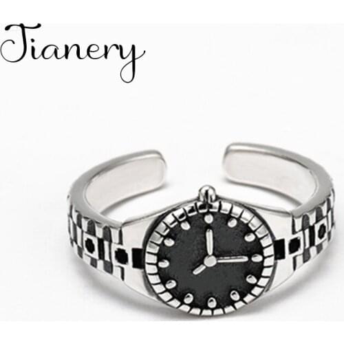 New Trendy Personality Punk Black Fancy Rings For Women Lady Resizable Size Rings Party Jewelry Charm Gifts 2021