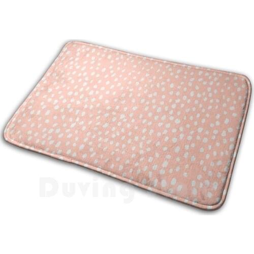 Peach Dalmatian Print Carpet Soft Non-Slip Mat Rug 1508 Carpet Cushion Dalmatian Dog Dogs Puppy Puppies Leopard Polka Dots