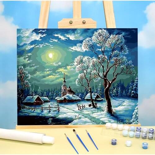 Landscape Coloring By Numbers Painting Complete Kit Acrylic Paints 40*50 Painting On Canvas Wall Decoration Wholesale