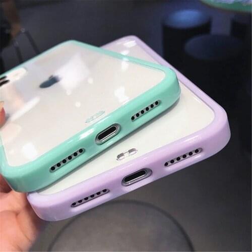 Candy colors Bumper Shockproof Trasparent Case For iphone 12 pro case For iphone 11 Pro Max XR X XS Max 8 7 6S Plus SE 2020