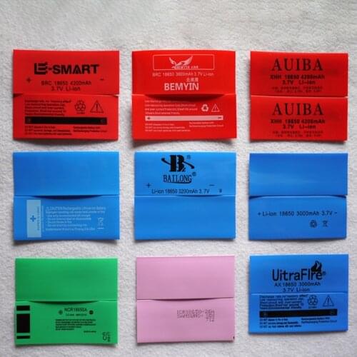 Multicolor PVC Heat Shrink Tubing Printing 18650 Battery Wraps Single Battery Skin Repair Protect Heat Shrink Sleeving