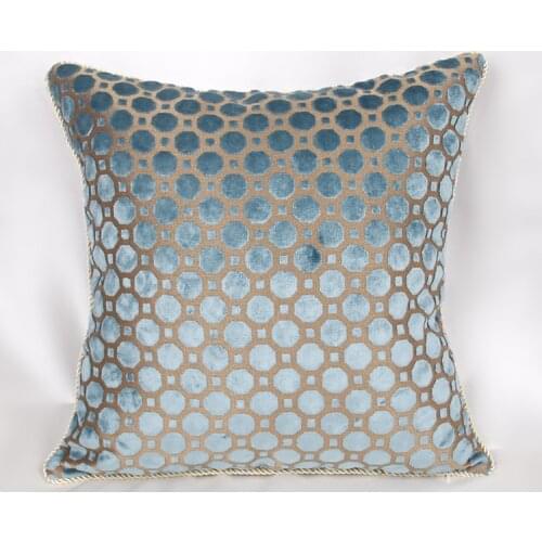 Luxury Embroidered Cushion Covers Pillow Case Home Decorative European Sofa Car Throw Pillows Blue Brown