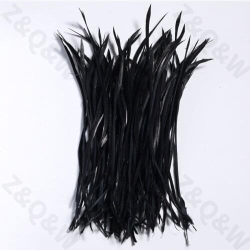 Natural 6-8 inch goose silk edge feather 15-20CM dyed black DIY craft jewelry earrings performance costume decoration