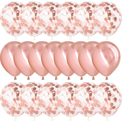20Pcs Rose Gold Balloon Set Confetti Metallic Balloons Birthday Party Wedding Decoration Anniversary Globals Baby Shower Balloon
